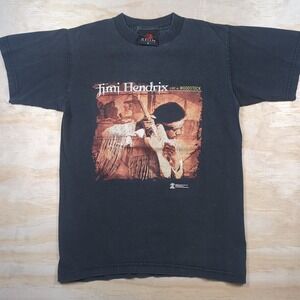 Vintage ZION Jimi Hendrix Y2K Woodstock Guitar Graphic T Shirt Youth S Faded